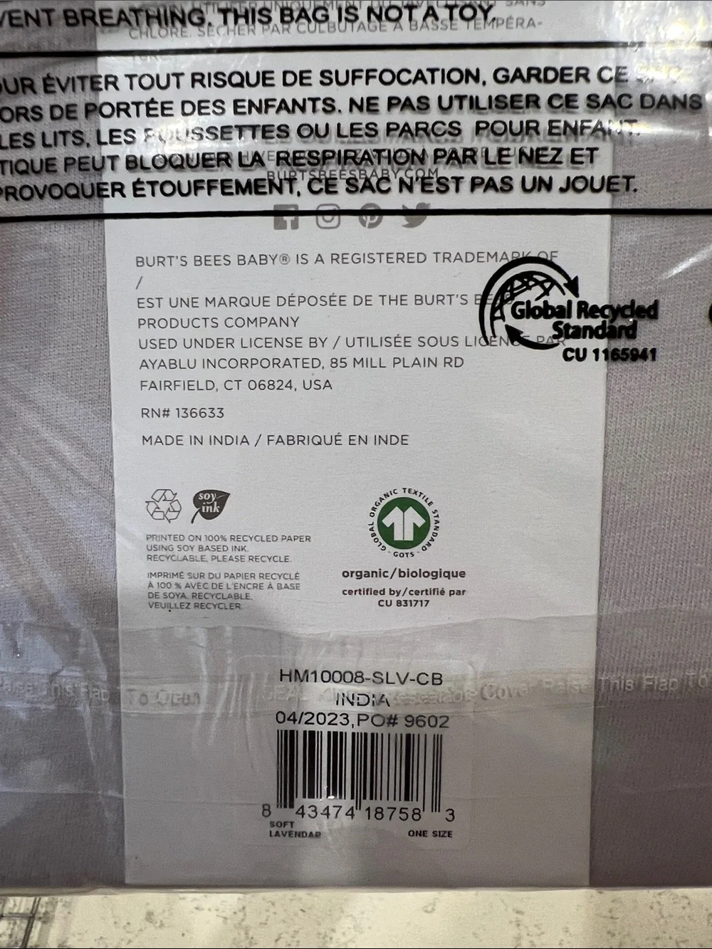 BRAND NEW BURT’S BEES BABY CRIB SHEET